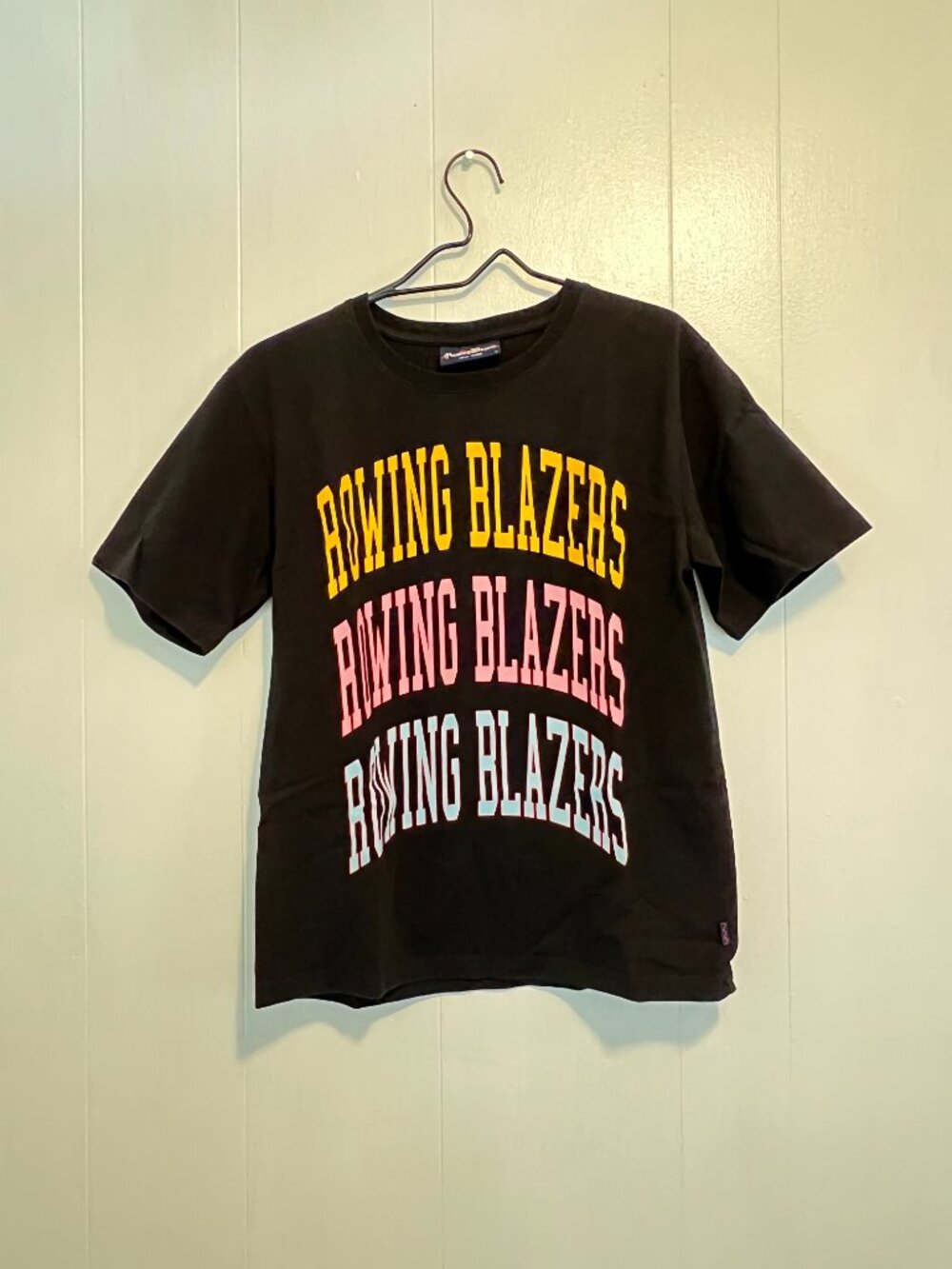 Rowing Blazers - Unisex / Men's 'Triple Collegiate Tee' Logo - Black, mall
